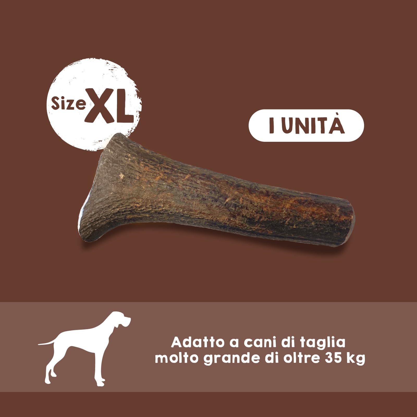 MAIKAI Corno di Cervo per Cani Grandi XL – Masticativo Naturale Senza Punta – Osso Inodore Antitartaro