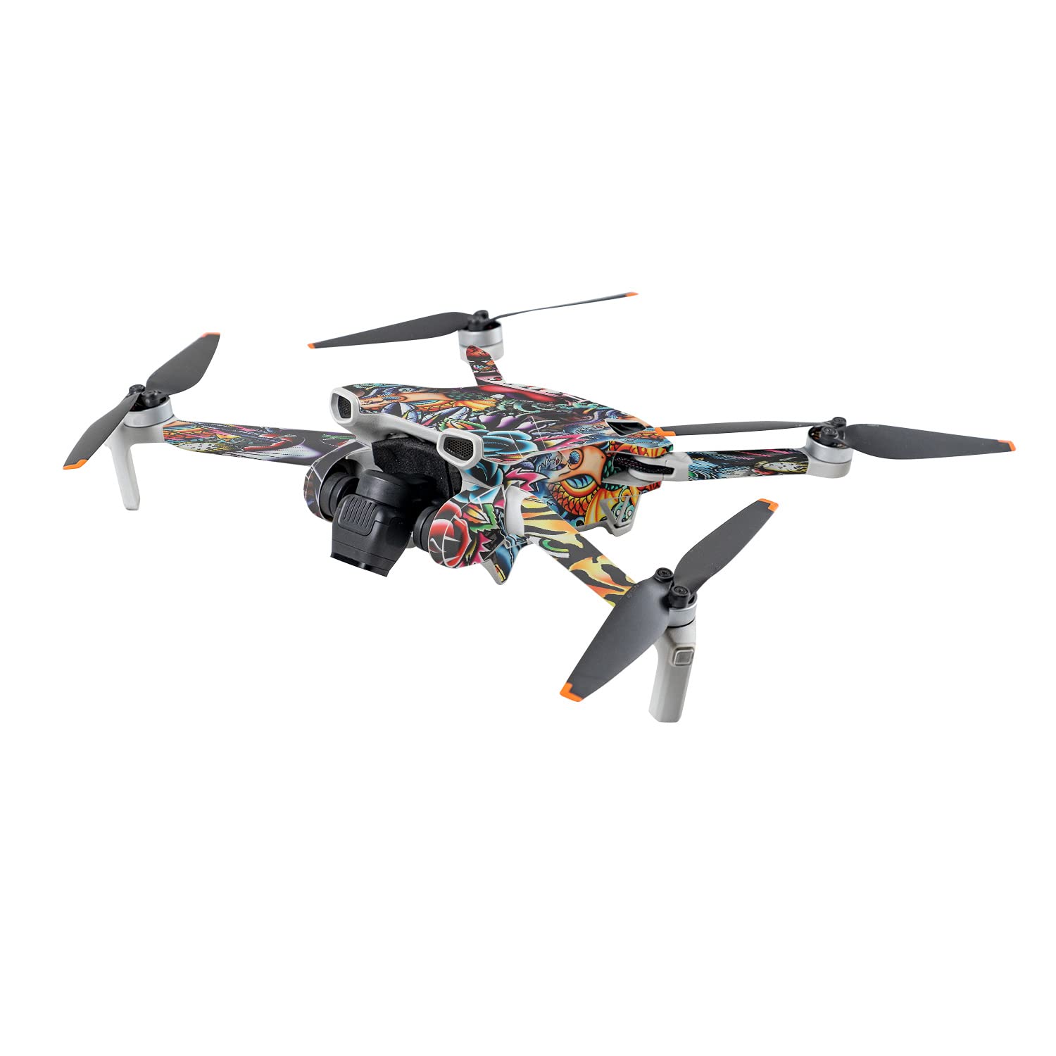 MightySkins Skin Compatible with DJI Mini 3 - Old School Tattoo | Protective, Durable, and Unique Vinyl Decal wrap Cover | Easy to Apply | Made in The USA