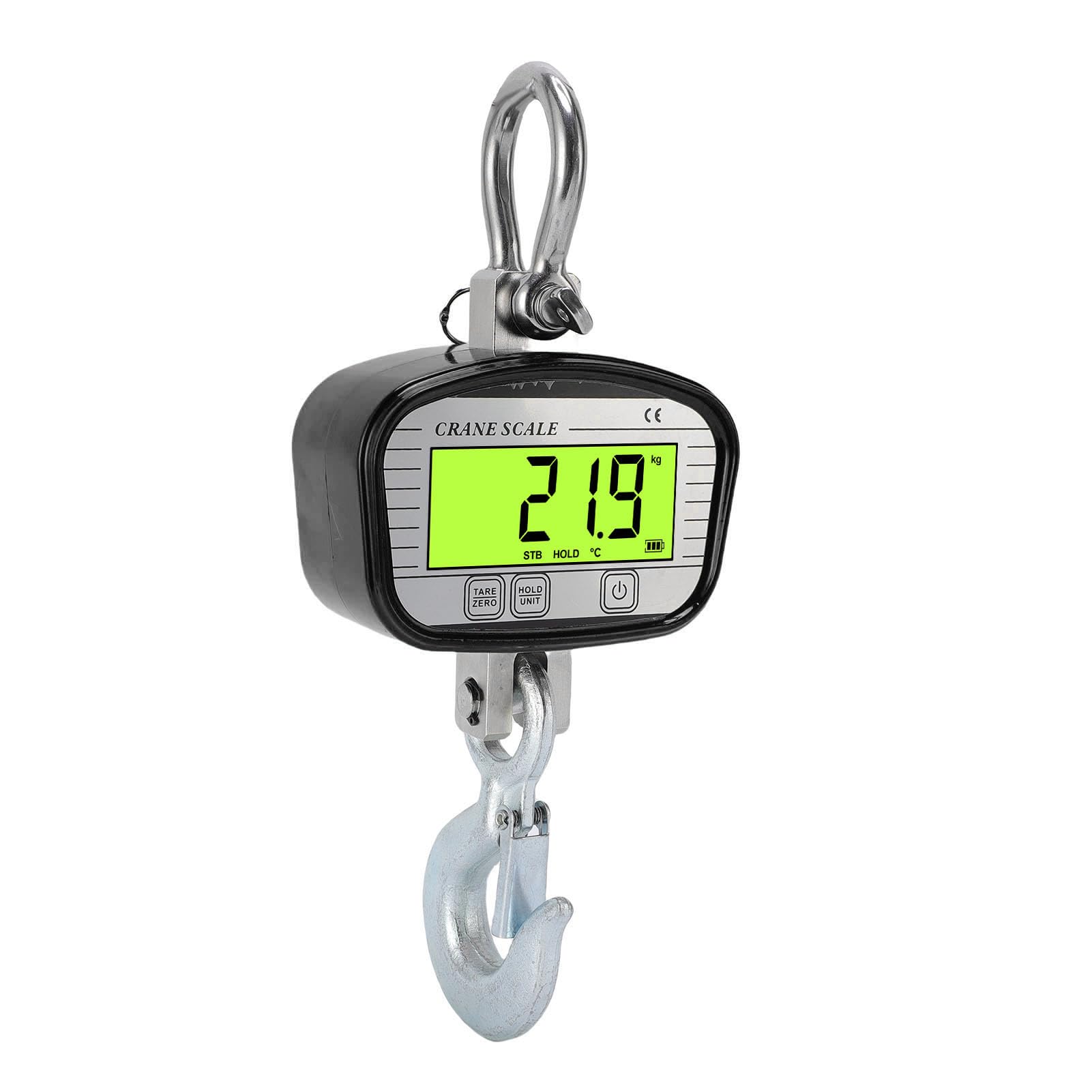 Báscula de Grúa Digital, OIML Clase 3 de Alta Precisión con Control Remoto y Pantalla LCD Retroiluminada, para Pesca en Sitios de Construcción de Fábricas Agrícolas (2000KG)