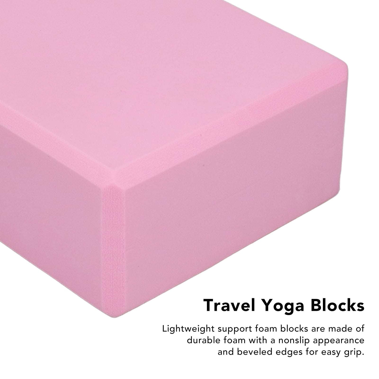 Pink Yoga Block, Foam 2 Pack Foam Travel Yoga Pilates Blocks Stability Non-slip Blocks for Meditation Pilates YogaOther Postpartum Care