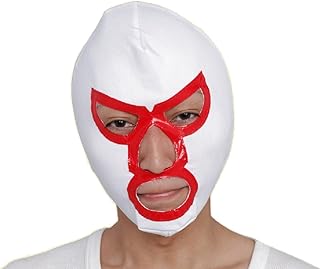 プロレスマスク ホワイト×レッド