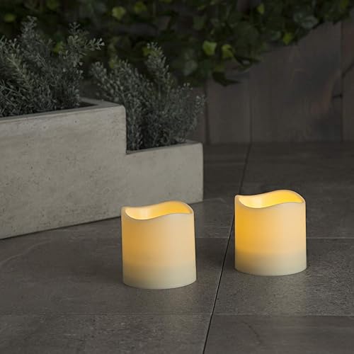 Miniatura 6 de Velas sin llama para exteriores de 3 x 3 pulgadas funciona con pilas impermeable llama LED parpadeante control remoto con temporizador velas