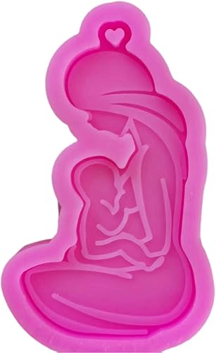 Brillante Lactancia Madre Llavero Molde de Resina Artesanías DIY Molde de Silicona Molde Epoxi UV Colgante de Joyería de Fundición de Resina