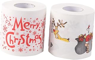 NOLITOY Papel Higiênico Colorido 2 Rolos De Papel De Seda Colorido Decoração De Natal Renas Decoração Rústica Do Banheiro Rolo De Papel Higiênico Natal Impresso Rolo De Papel