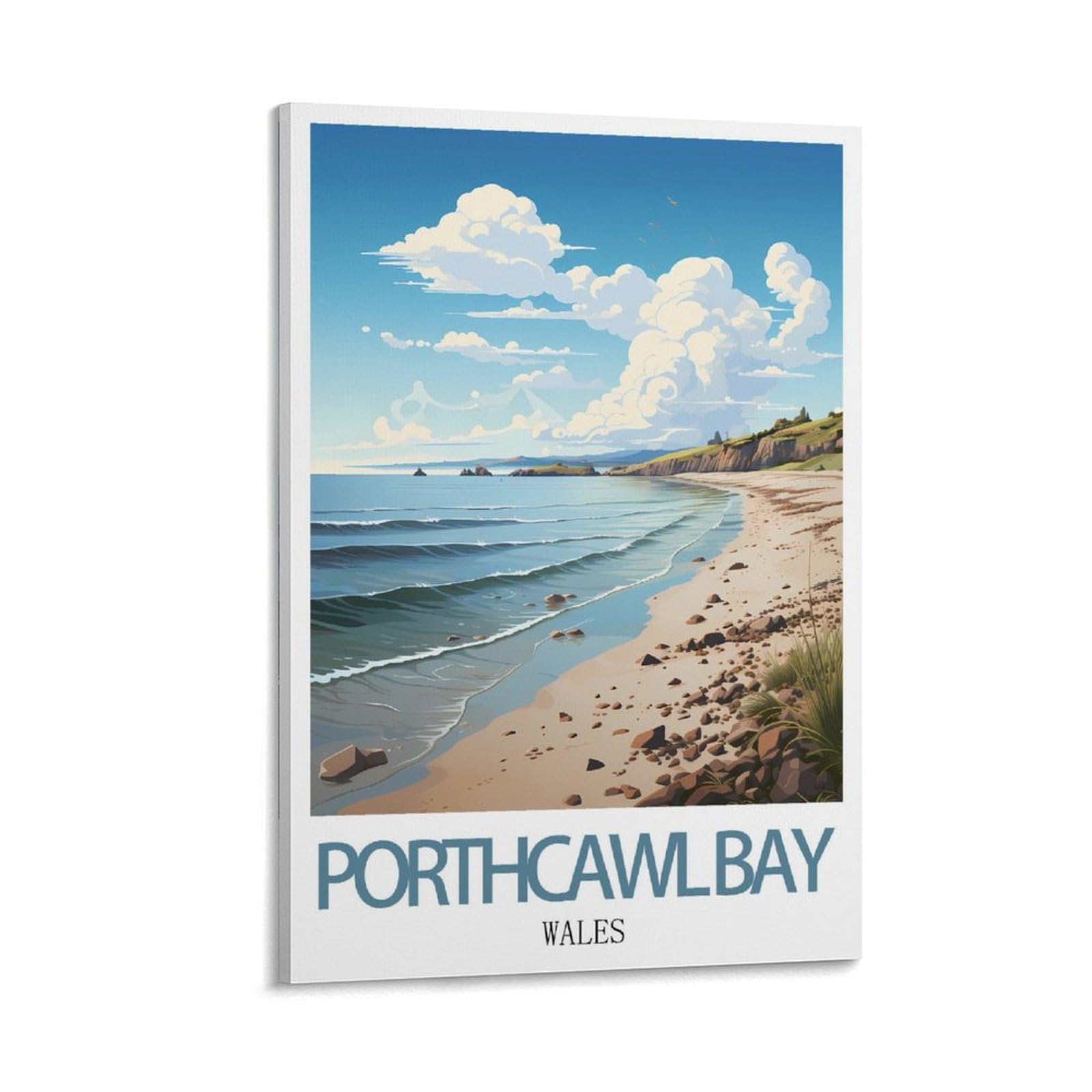 HSAYYIII Porthcawl Bay Wales Vintage Travel Posters 08x12inch(20x30cm) Canvas Art Poster And Wall Art Picture Print Bedroom Decor