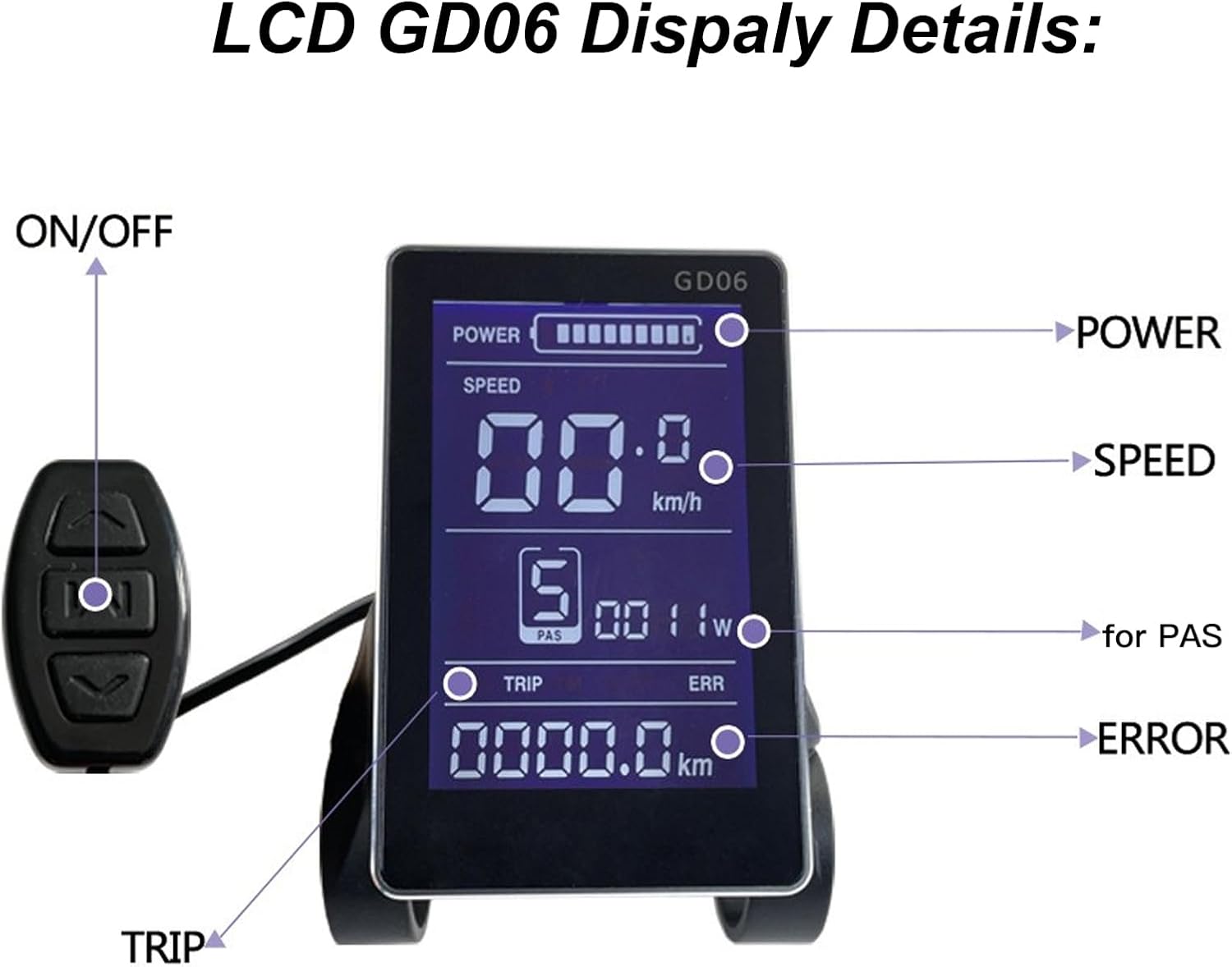 Electric Scooter Display Panel, Five Gears LCD Control with 36V 48V Voltage Motor Controller Meter for Commuters, Urban Riders, and Leisure Travelers image 5