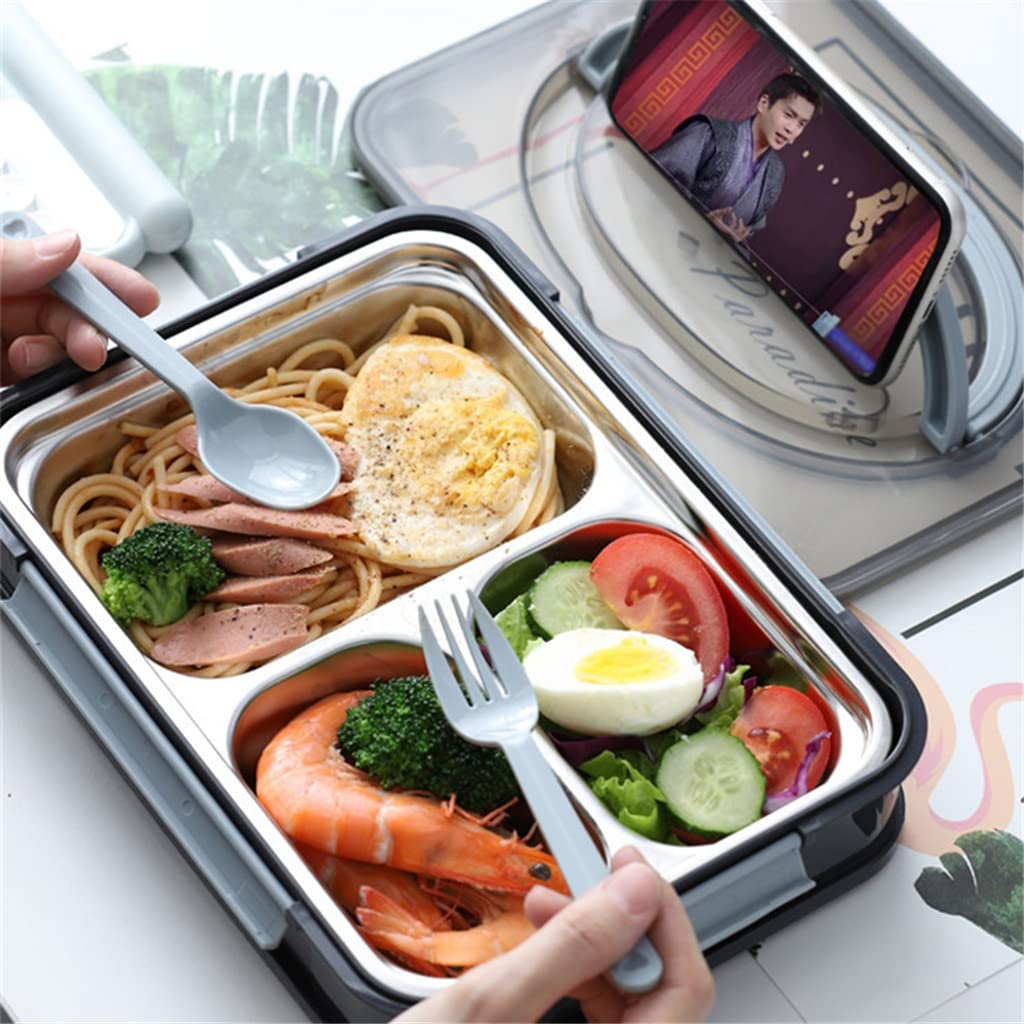 Bento Boîte Japonaise en Acier Inoxydable Boîte à Lunch for Le Petit déjeuner Boîte à Lunch Box Box Box Kitchen Ustensiles(Argento)