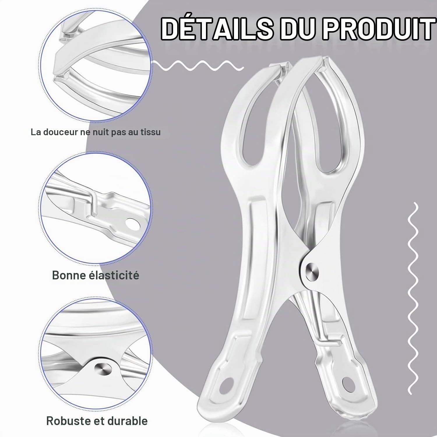 30 Pcs 4,5 Pouces Clips de Couverture de Piscine en Acier Inoxydable Pinces de Couverture de Piscine Clips de Couverture d'hiver de Piscine en Métal Jumbo Faciles à Utiliser
