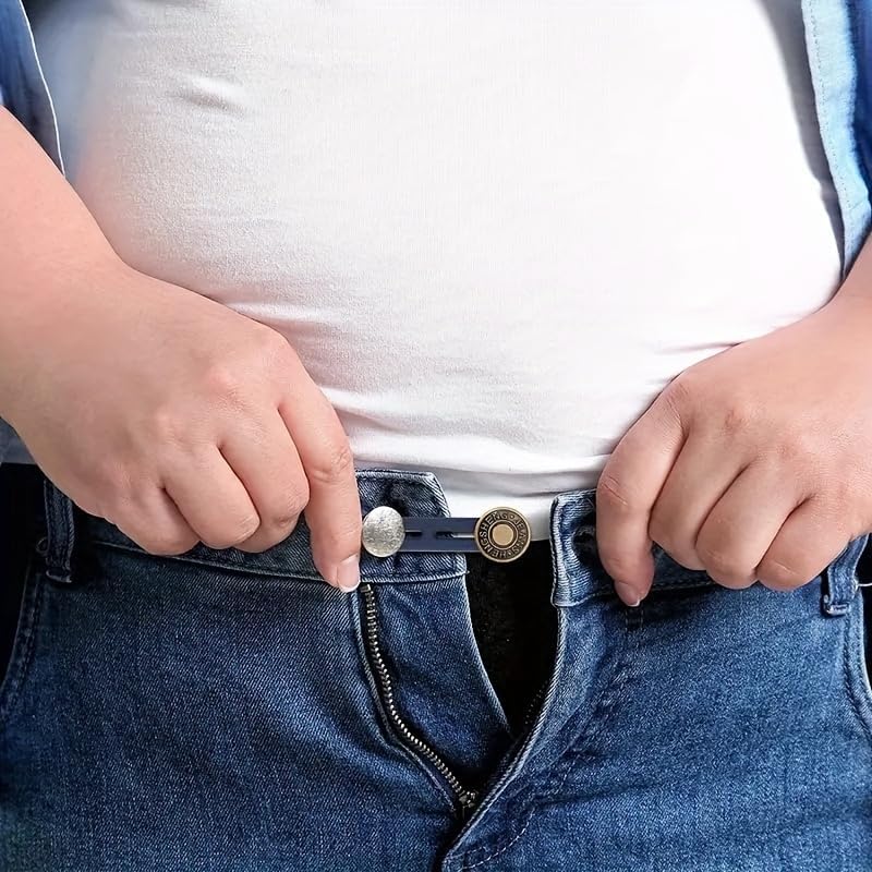 Extensores de botão de calça jeans e 6 peças: expansor de cintura universal para mulheres e homens, solução instantânea de extensão de cinto (6 peças)