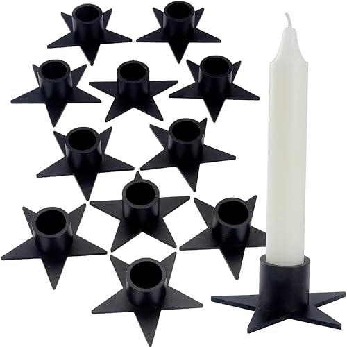 Miniatura 8 de 12 portavelas cónicos negros, portavelas de hierro mate, centros de mesa para decoración del hogar, aniversario de boda, fiesta, regalos de