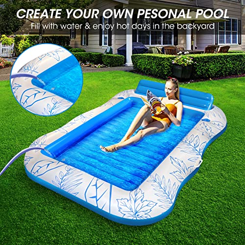 Inflatable Adult Pool Lounger Float - Baiai Large Beach Sun Tanning Floaty Raft Sunbathing Water Lounge Floaties Tub With Drink Holder - Blow Up River & Lake Suntan Floating Swimming Mattress Mat(Xl) #TOP4
