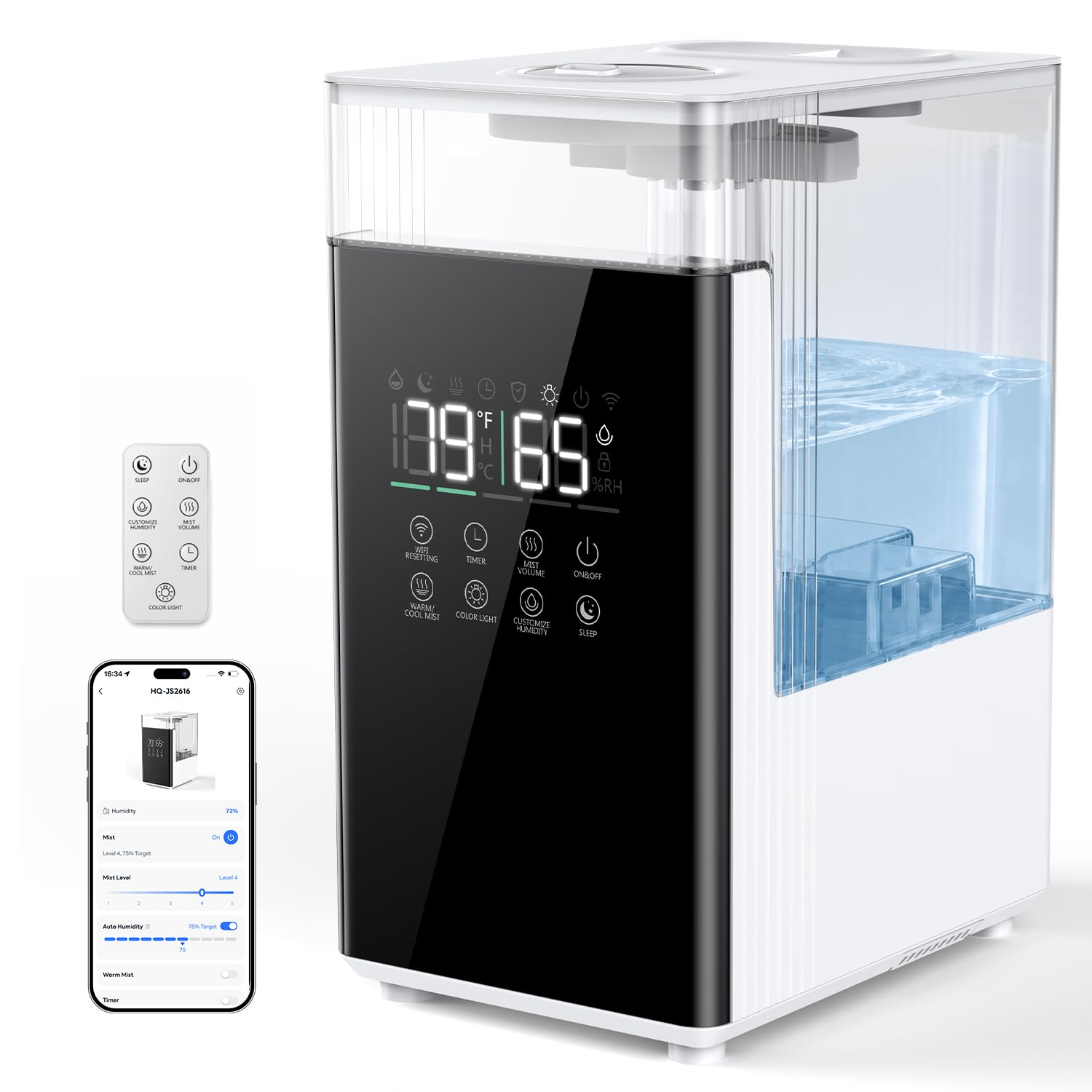 7L Smart Humidifier: Warm/Cool Mist, App & Remote Control