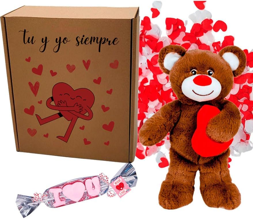 San Valentín Regalos Mujer, Caja Regalo con Peluche Corazón | Sor...