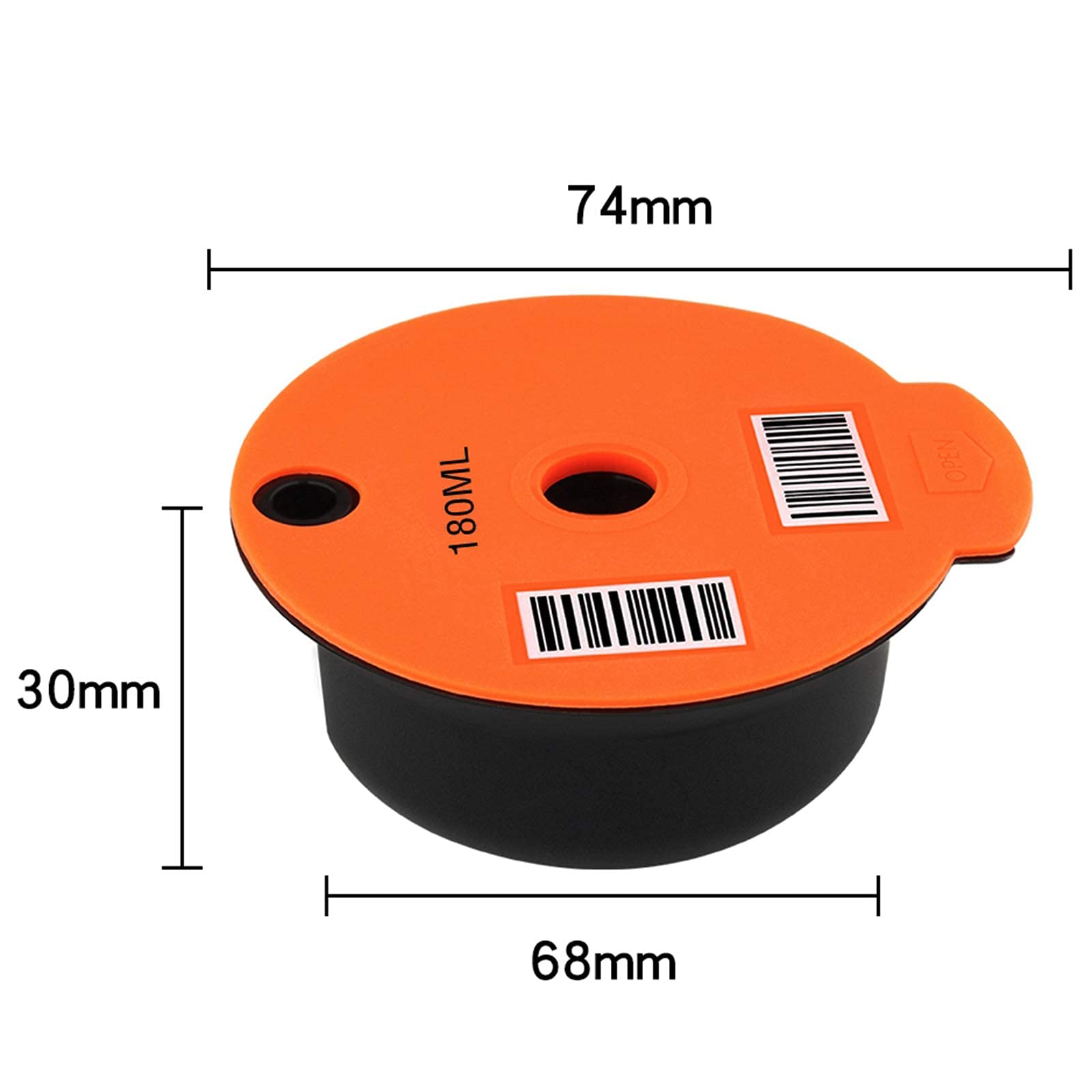 Cápsulas de café de plástico reutilizables recargables para Bosch Tassimo, hogar, oficina, cafetería (2 unidades de 60 ml + 180 ml)