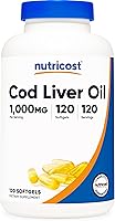 Vista 1 de Nutricost Cod Liver Oil 1000mg, 120 Softgels - Non-GMO & Gluten Free