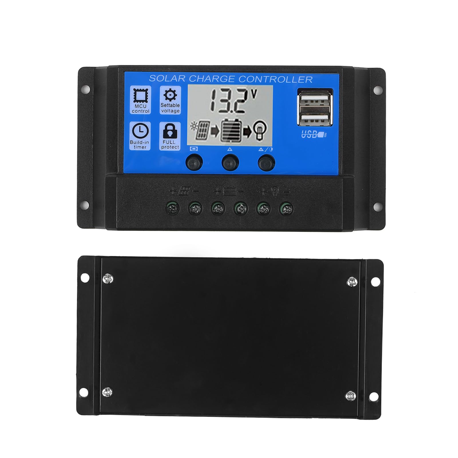 Kavolet Pannello Solare 18W 12V, Kit Pannello Solare, Caricabatterie Kit, Modulo monocristallino di rete con regolatore di Ricarica Solare, Kit cavi di Collegamento SAE