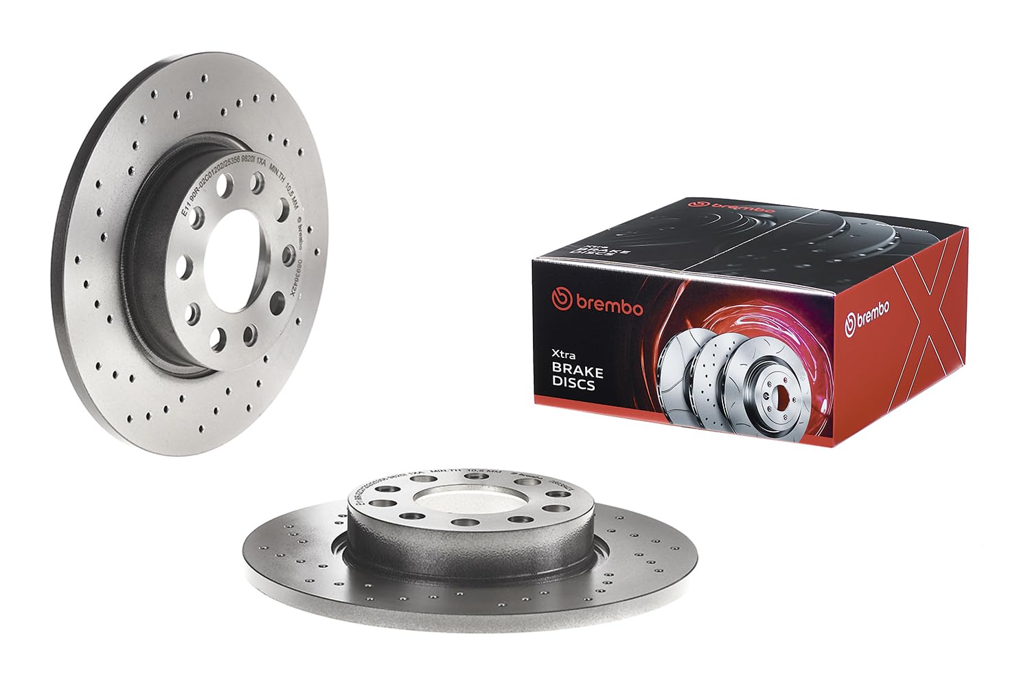 Brembo Xtra 08.9364.2X - Disco Freno Forato Posteriore, Set di 2