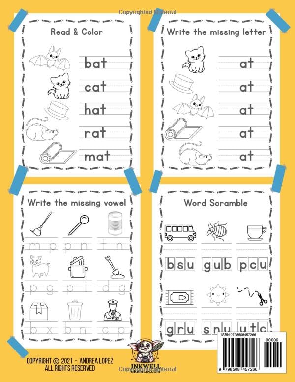 CVC Words for Kindergarten: Learn to Read, Trace & Spell Easy CVC Words - Phonics Workbook for Kids Ages 4-8 - Image 2
