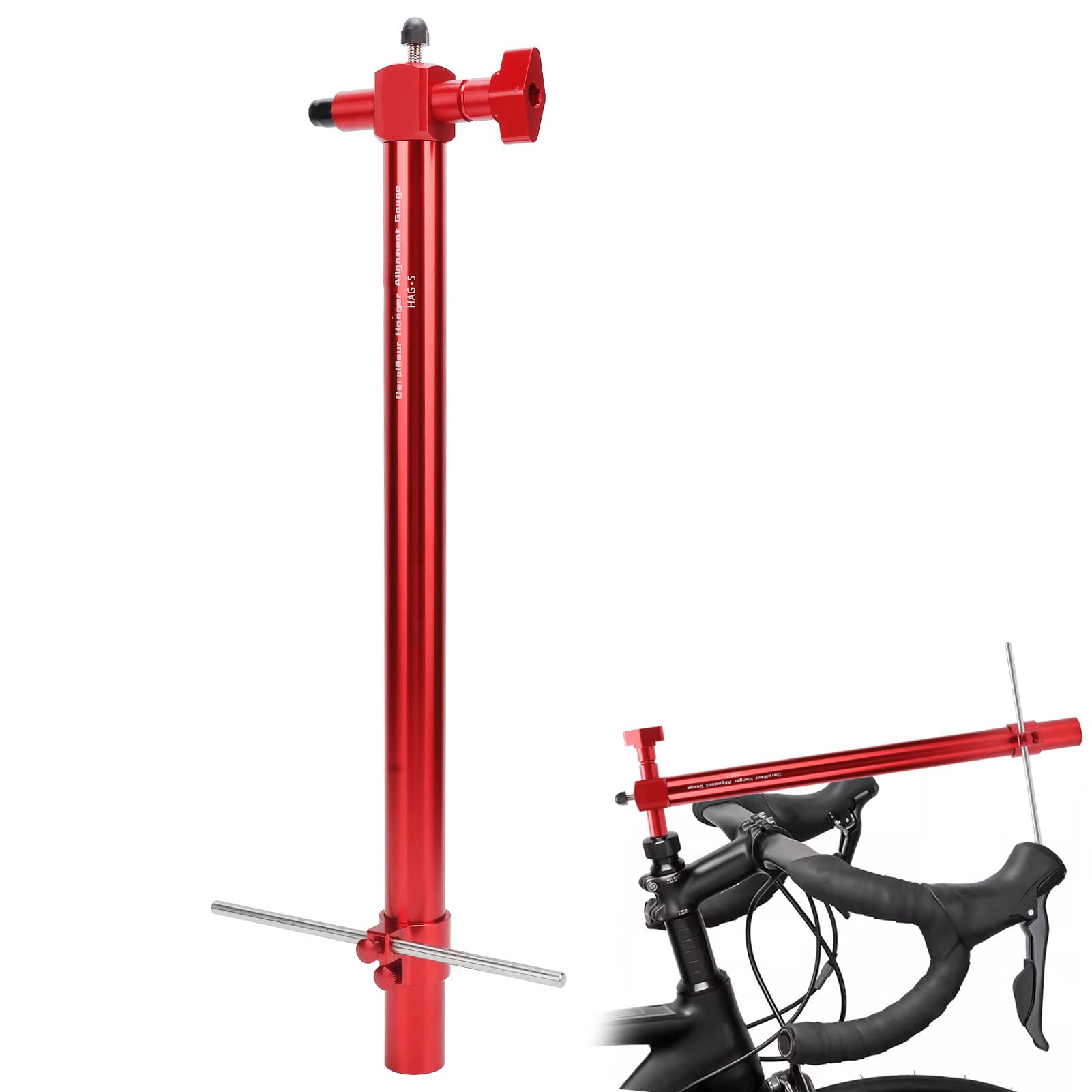 Outil de Jauge D'alignement de Patte de Dérailleur avec Une Longueur de 400 Mm, Construction en Alliage D'aluminium, Transport Facile, pour la Réparation du Dérailleur