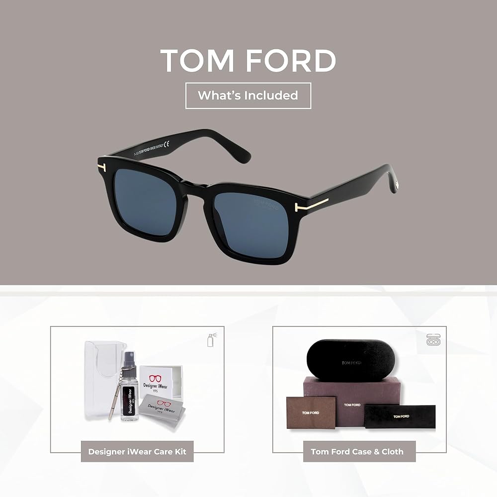Amazon.com: Tom Ford Dax FT0751 01V 50MM Shiny Black/Blue