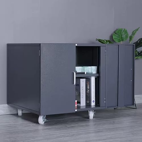 QQXX Soporte de impresora móvil con almacenamiento, carrito móvil de metal A3, banco de trabajo de copiadora con puerta, gabinete de almacenamiento