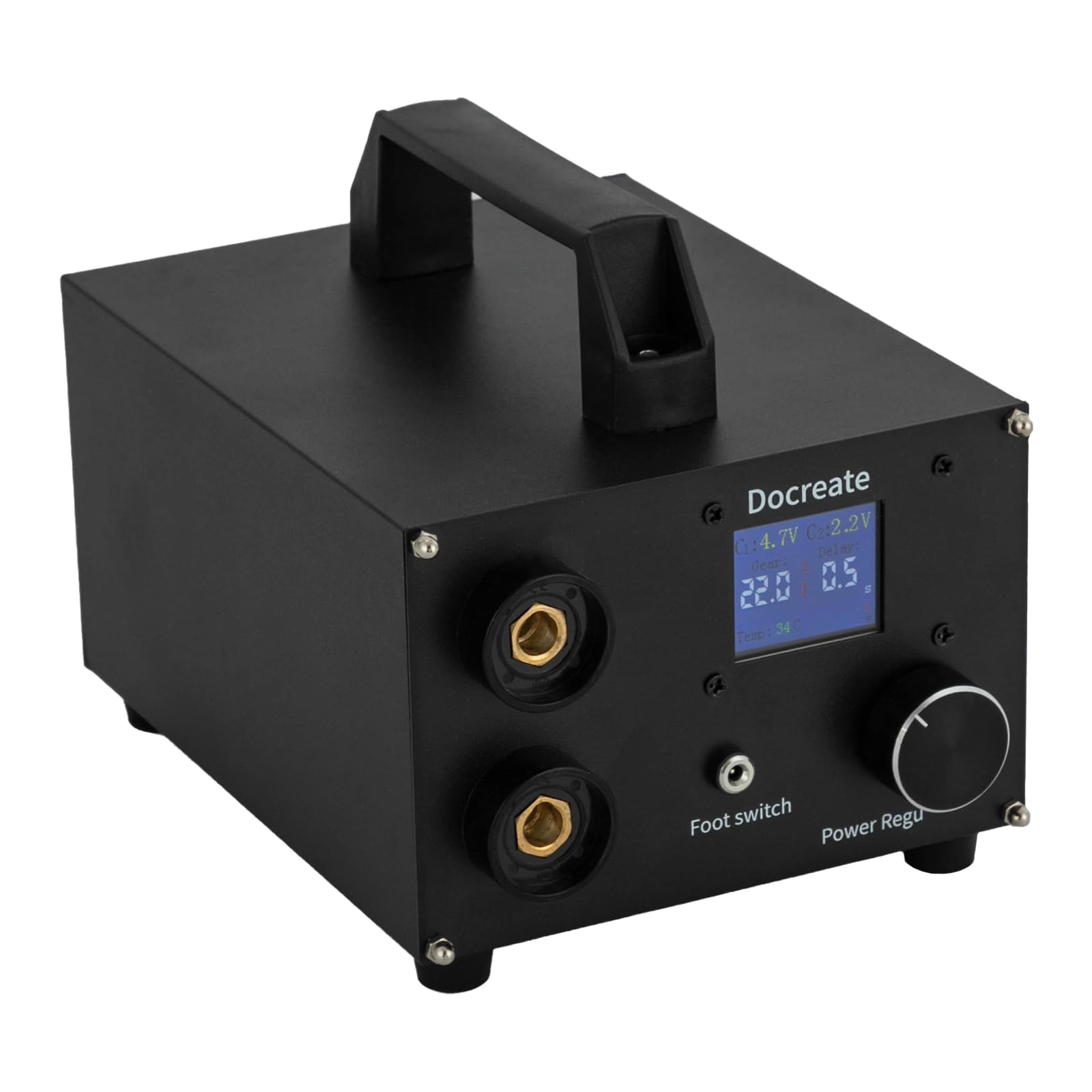 Soldador de puntos con batería, soldador por impulsos de alto rendimiento, portátil, con diseño de pantalla digital, DC12 V, 4 A, equipo de soldadura ajustable