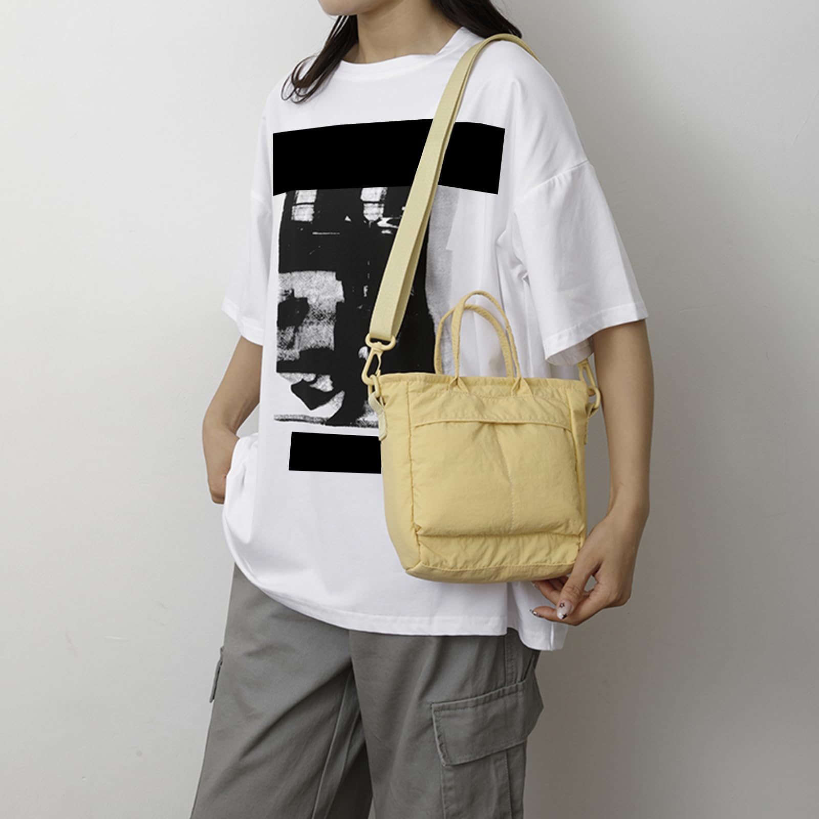 Borsa da donna in nylon, da lavoro, da viaggio, grande capacità | EcoGleam Borsa da lavoro e da viaggio in nylon con grande capacità, tracolla regolabile, versatile e portatile