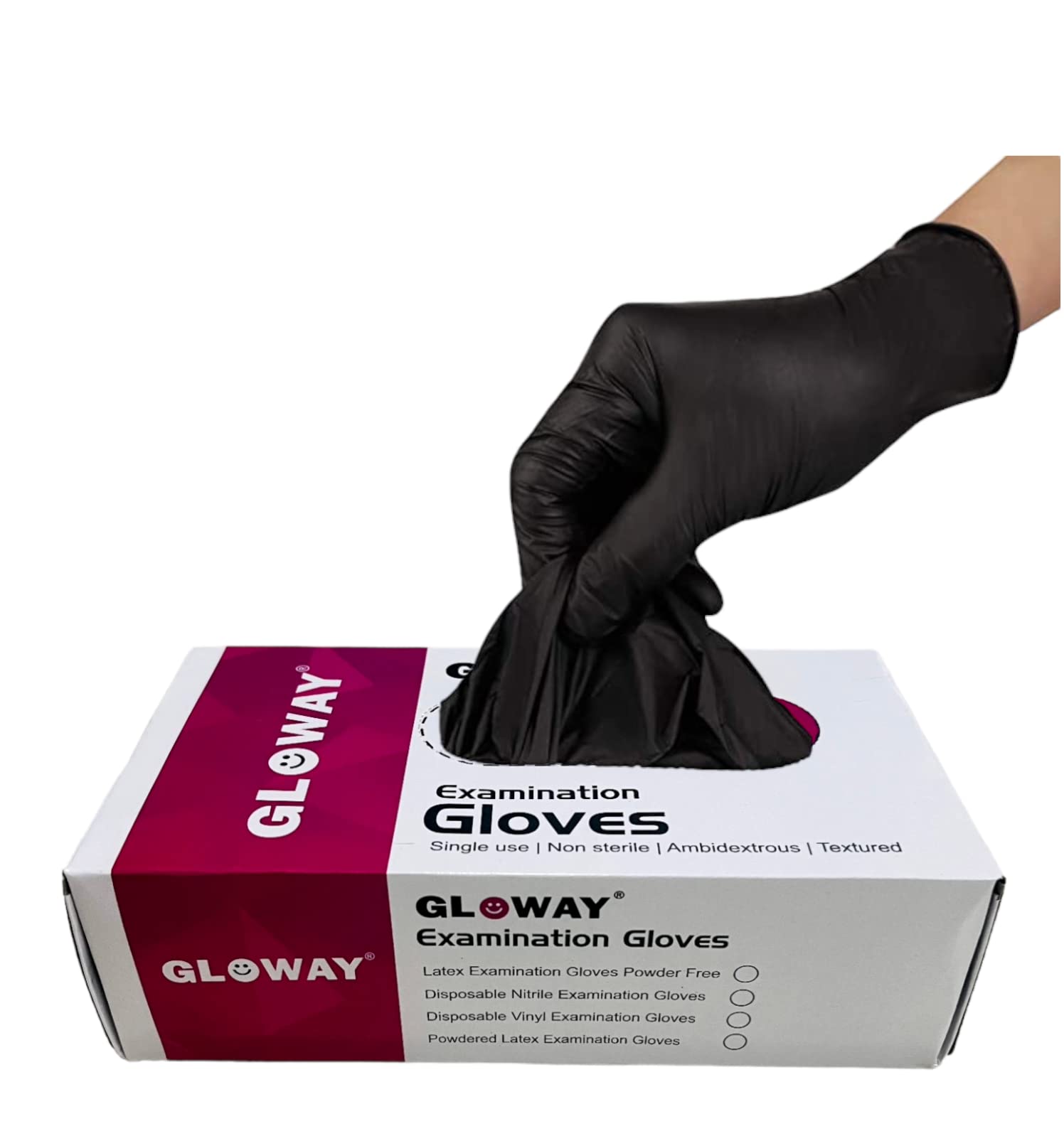 Powder Free Nitrile Gloves, Food Grade | Durable, Comfortable Fit | Ideal for Food Handling, Medical, and Household Use | Latex-Free, Non-Sterile, Disposable Gloves - Black-Pack of 100(Medium)