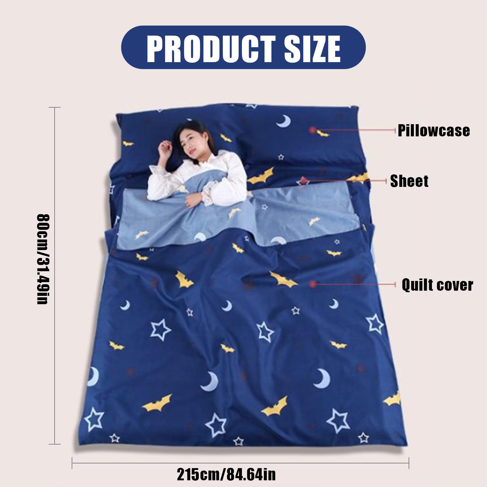 Drap De Sac De Couchage Naturehike - Coton Ultraléger 470g - 210x75cm Avec Poche Oreiller