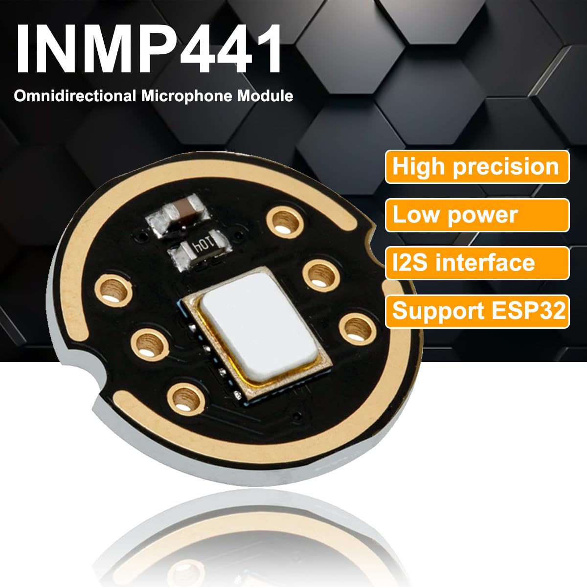 Wire Inmp441 Snapklik.com : DAOKAI INMP441 Omnidirectional Microphone Module I2S ...