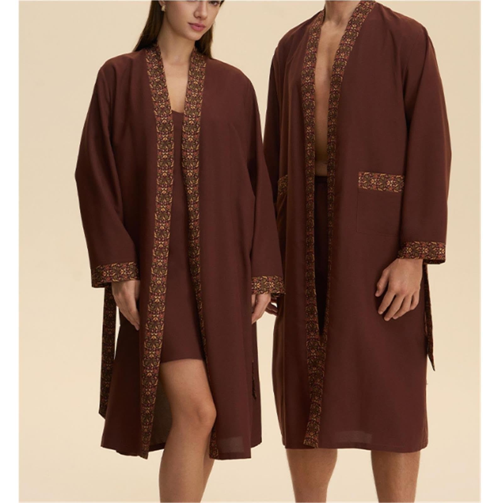 Vestaglia da uomo a maniche lunghe con finiture stampate geometriche