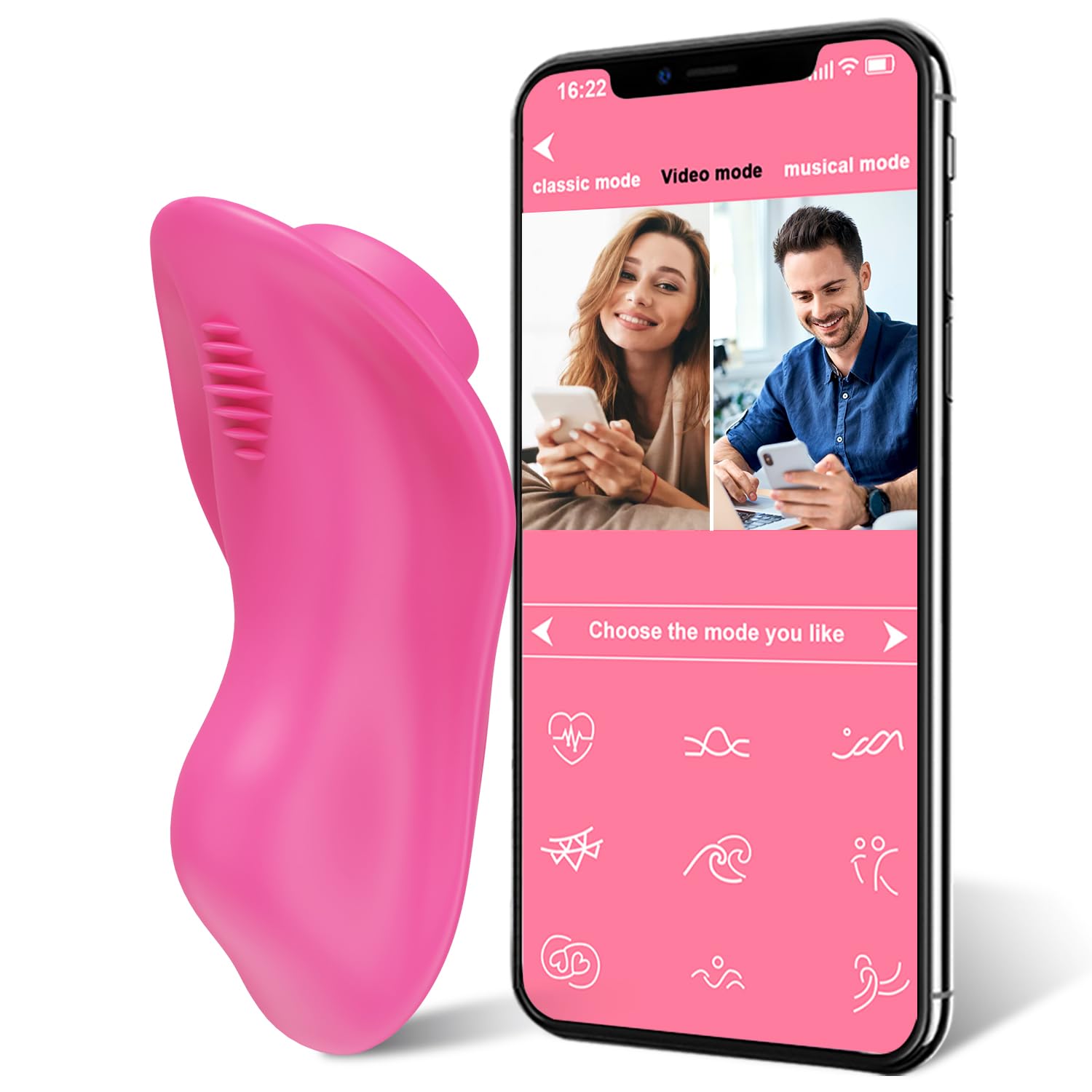 Vibratore Indossabile con App, Vibratore Telecomandato Tramite Bluetooth, Vibratore con 9 Modalità, Stimolatore Clitorideo con Vibratore Punto G, Giocattoli Sessuali Per Adulti Coppie