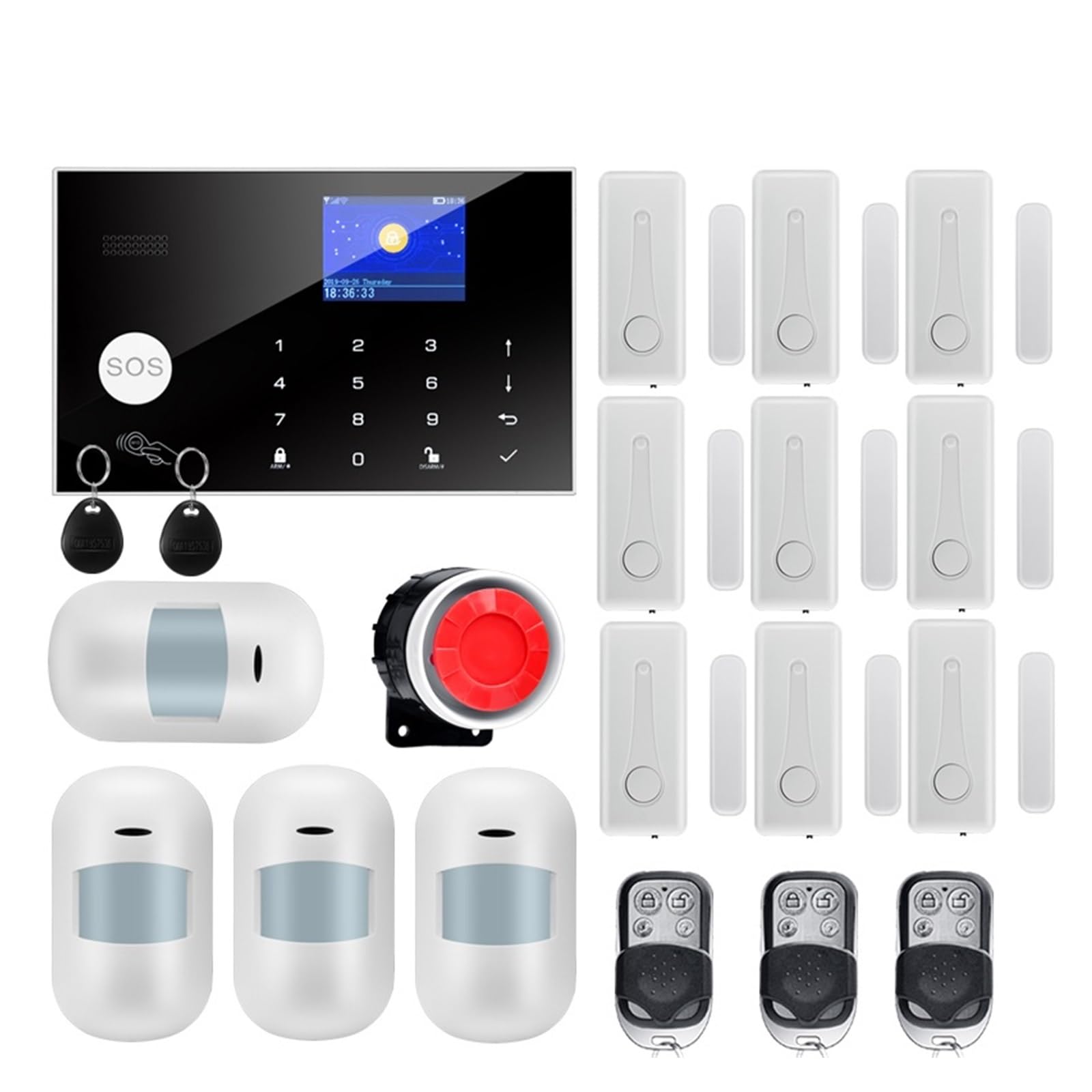 CUDTAPI GSM Alarm System 433MHz Home Wireless Burglar Security Tuya APP Compatible(W7B1)