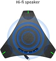 Vista 7 de Altavoz de conferencia USB con micrófono omnidireccional 360 para 8-10 personas, reducción de ruido DSP inteligente para reuniones de video (gris)