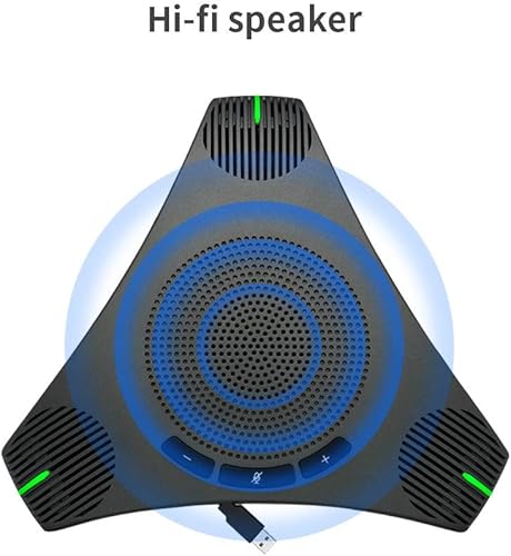 Miniatura 7 de Altavoz de conferencia USB con micrófono omnidireccional 360 para 8-10 personas, reducción de ruido DSP inteligente para reuniones de video (gris)