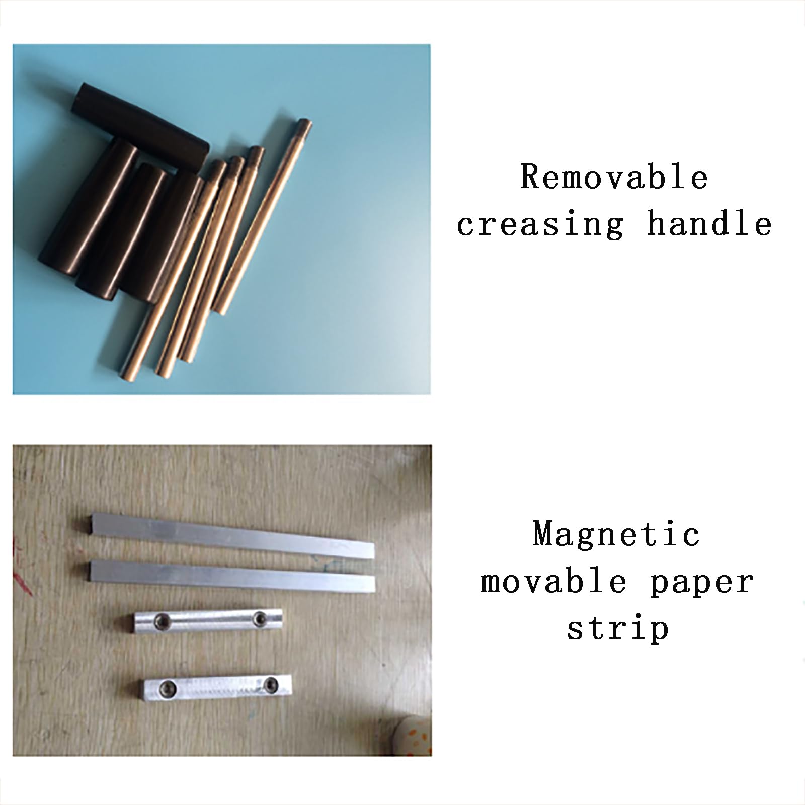 Máquina plegadora manual, máquina de doble uso con sangría de línea punteada de 340 mm, máquinas plegadoras de tarjetas con profundidad de pliegue ajustable para documentos, tarjetas, fotos, invitacio