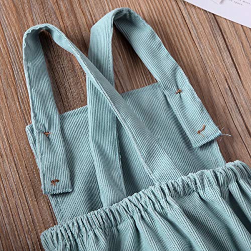 Tsexiefoofu Newborn Baby Boy Girl Cotton Line Sleeveless Straps Bodysuit Romper Jumpsuit Outfits Long Sleeve Clothes (Corduroy-Blue, 6-12 Months) #TOP5