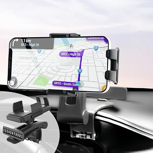 Miniatura 1 de DMJWAN Soporte magnético de teléfono para espejo retrovisor mejorado para automóvil, soporte giratorio y retráctil, soporte de teléfono celular con