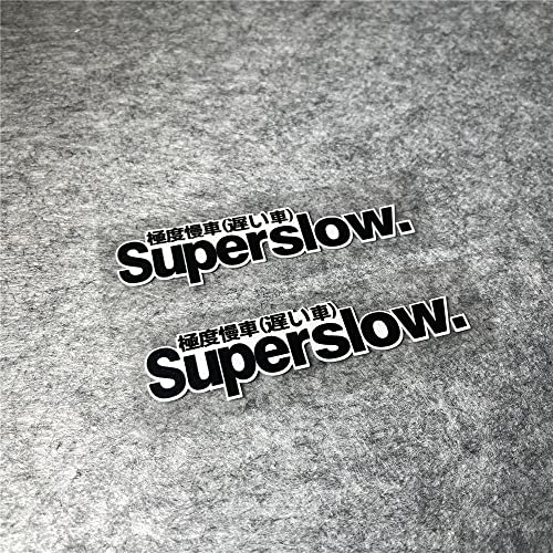 Image of Car Styling Sticker for Japanese Superslow Snail Creative Words Auto Oil Tank Window Body Vinyl Computer Case Motocross Decals (A 10X2.5CM 2PCS)