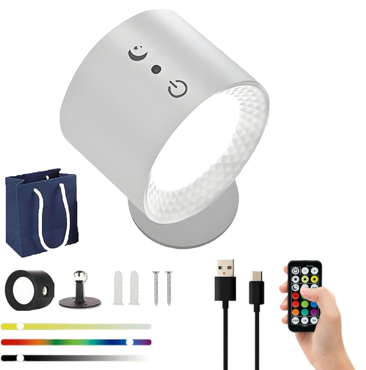 Gienslru A Glowright, Glowright Lights, Glowright Lighting Uk, Glowright Magnetic Wall Lights, Glow Right Lights, Glowright Indoor Everywhere Light 2.0, 3 Color Temperature Dimmable Remote Control Wall Light (A)