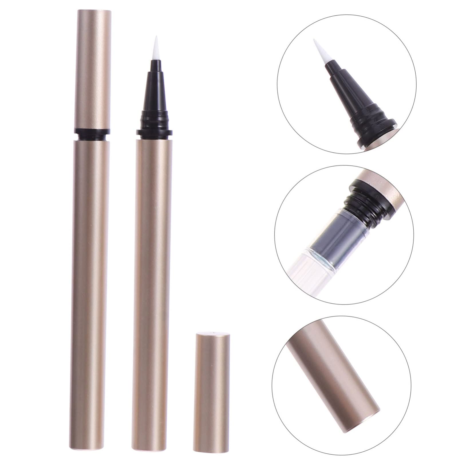 POPETPOP Tubetti di Eyeliner Vuoti Leggeri e Portatili 5 Pezzi Ricaricabili da 1ml in Plastica Oro per Venditori e Saloni di Cosmetici
