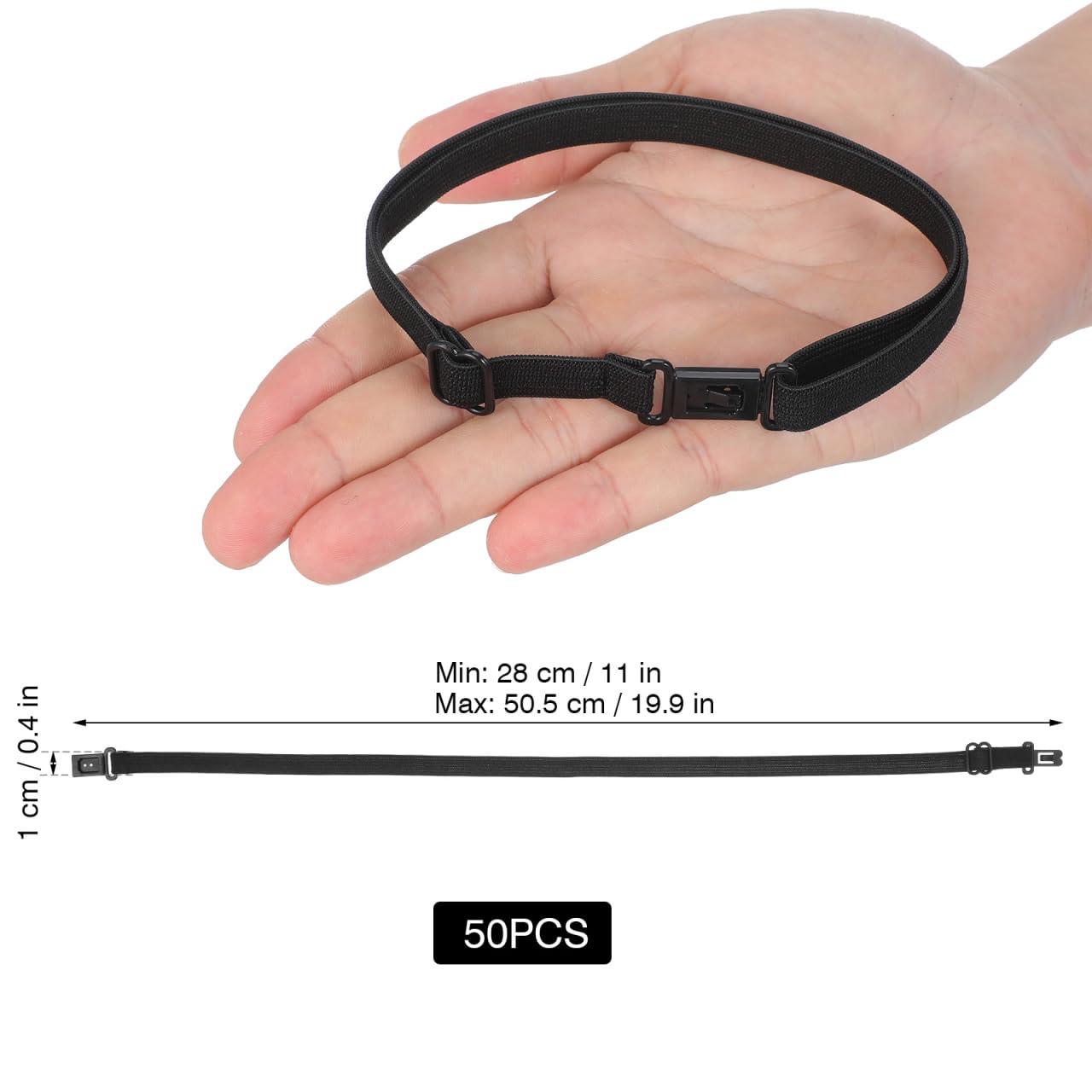 VALICLUD 50 PièCes Sangles De NœUd Cravate RéGlables Bande D'Extension Ajustable Pour Homme Accessoire Durable Pour Cravates D'Arc Confortables Et ÉLéGantes