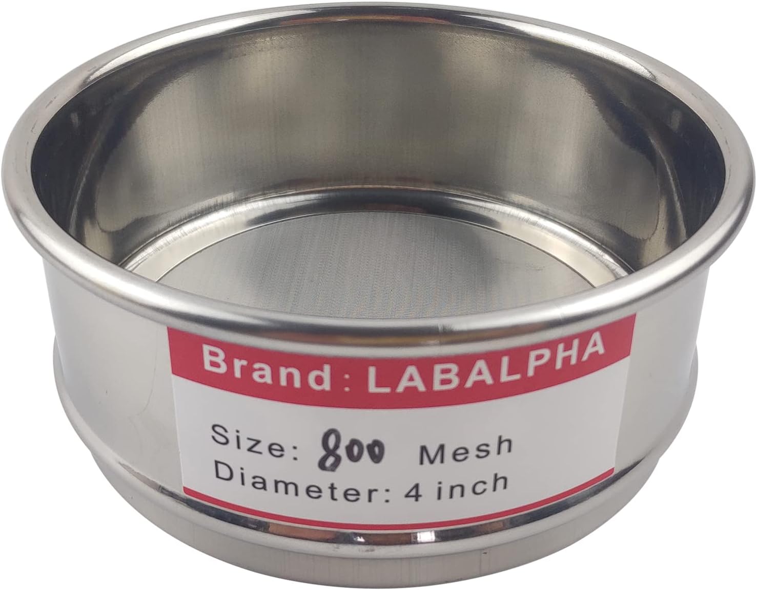 - LABALPHA 800 Mesh Lab Sieves, Test Sieve #800 Mesh, 4'' Diameter, 304 Stainless Steel Wire Cloth (0.02mm)