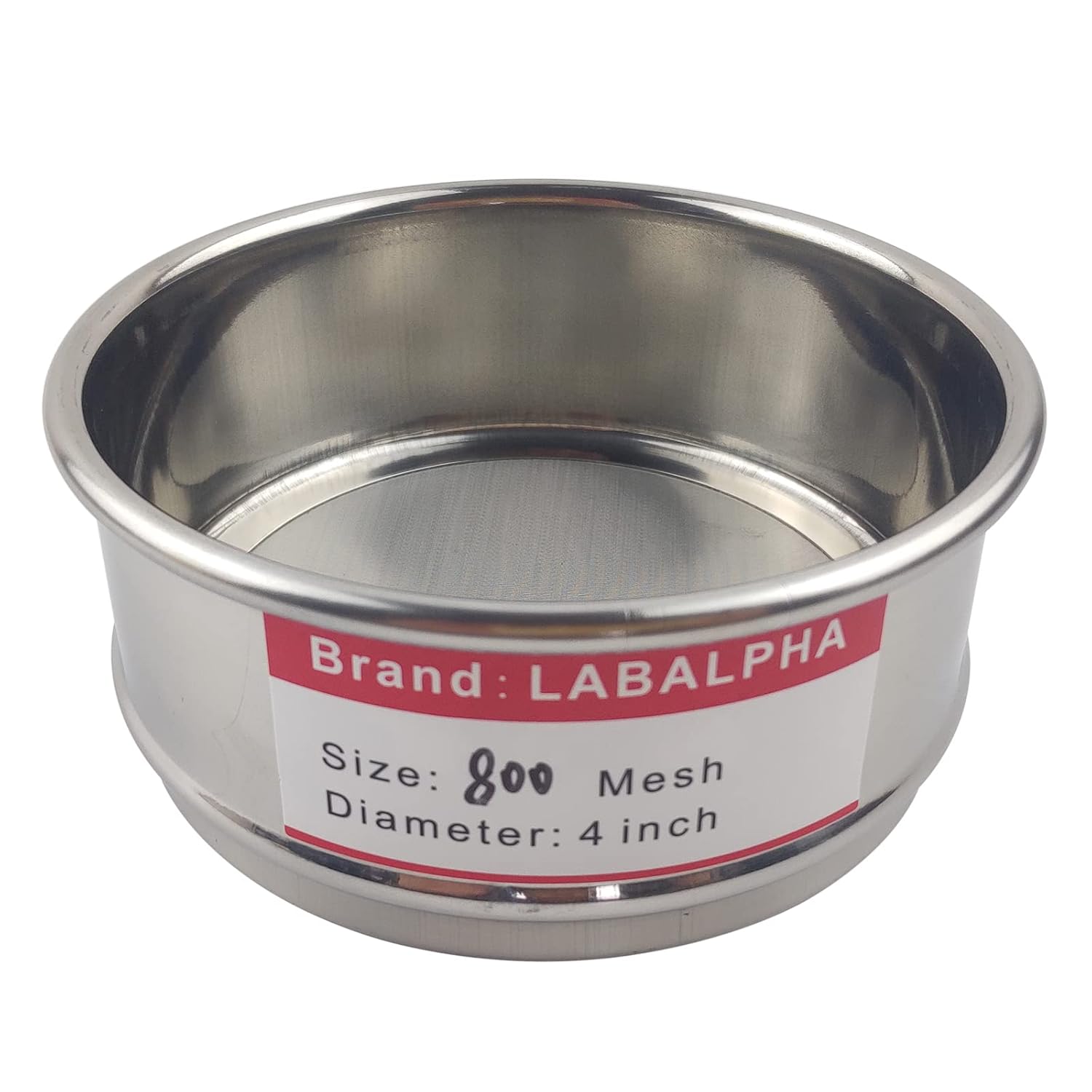 LABALPHA 800 Mesh Lab Sieves, Test Sieve #800 Mesh, 4'' Diameter, 304 Stainless Steel Wire Cloth (0.02mm)
