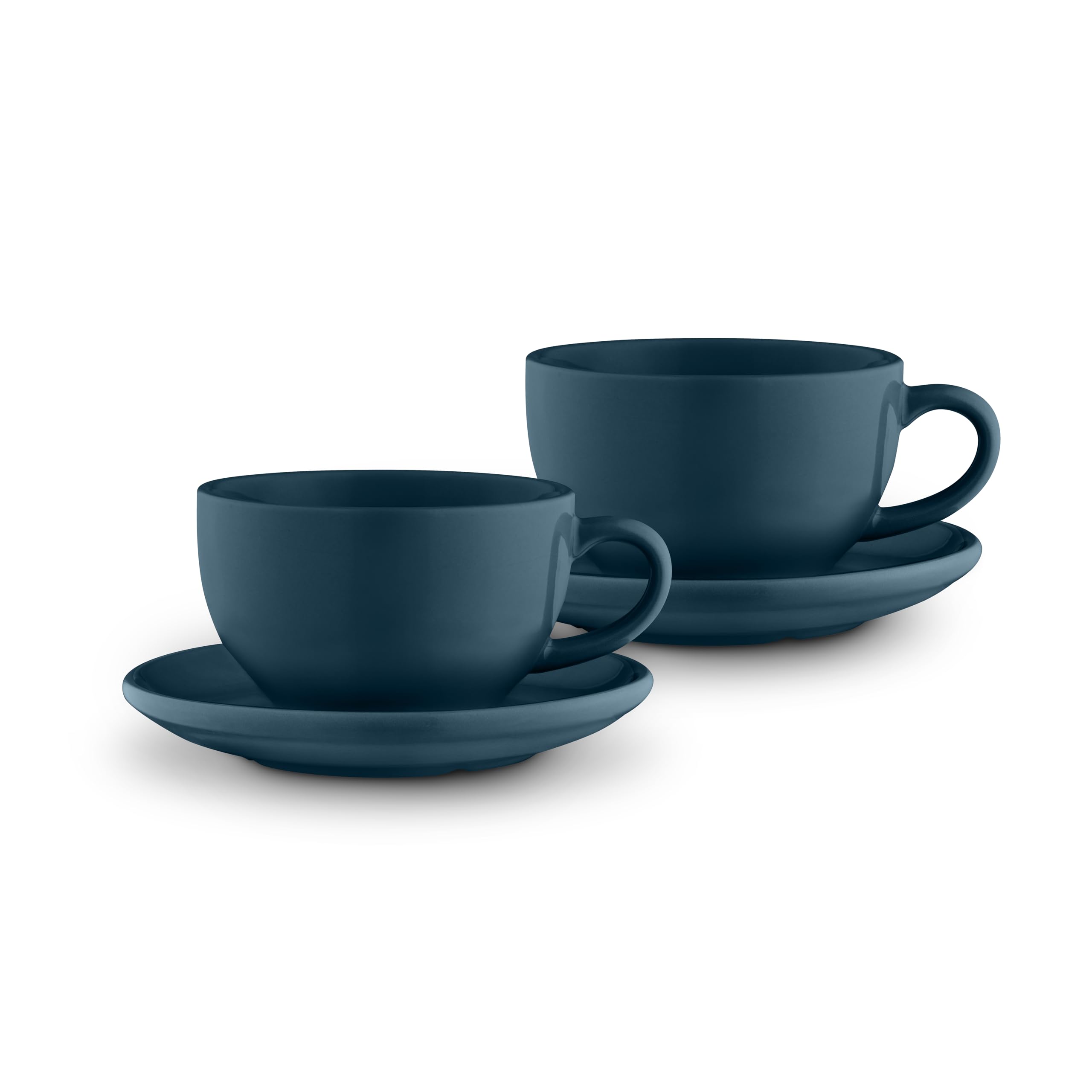 Barbary & Oak Nattura Set of 2 Cups and Saucers, Made from Premium Stoneware, Dishwasher Safe, Microwave Safe, 350ml, Agave BO874036AGV