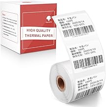 Phomemo M110 Compatible Genuine Label Stickers, Rectangular, 1.6 x 1.2 inches (40 x 30 mm), Rectangular Type, 230 Labels Per Roll, Thermal Roll Paper, Mailing Labels, For Thermal Label Printers, Commercial Hand Labeler, Stickers, Tape, Roll Paper, Strong 