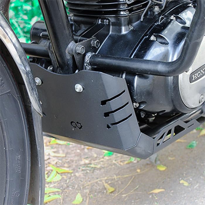 Image of Sump Guard | Bash Plate | Engine Guard Plate Compatible with Honda H'ness CB350 | CB350 (Full Cover)(Black) (Pack of 1)