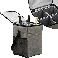 Bolsa Térmica Vinho Champanhe Wine Bag 4 Garrafas Multiuso