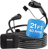Vista 1 de Cable de extensión de cargador EV, cable de extensión J1772 de 40 amperios de 21 pies compatible con cargadores de vehículos eléctricos SAE J1772