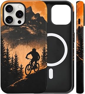 Magnetic for iPhone 16 Pro Phone Case Mountain Biking Camo Phone case | Sport Camouflage Shockproof Slim Soft TPU and Hard PC Protective Cases Compatible with MagSafe Designed for Boy Men Women